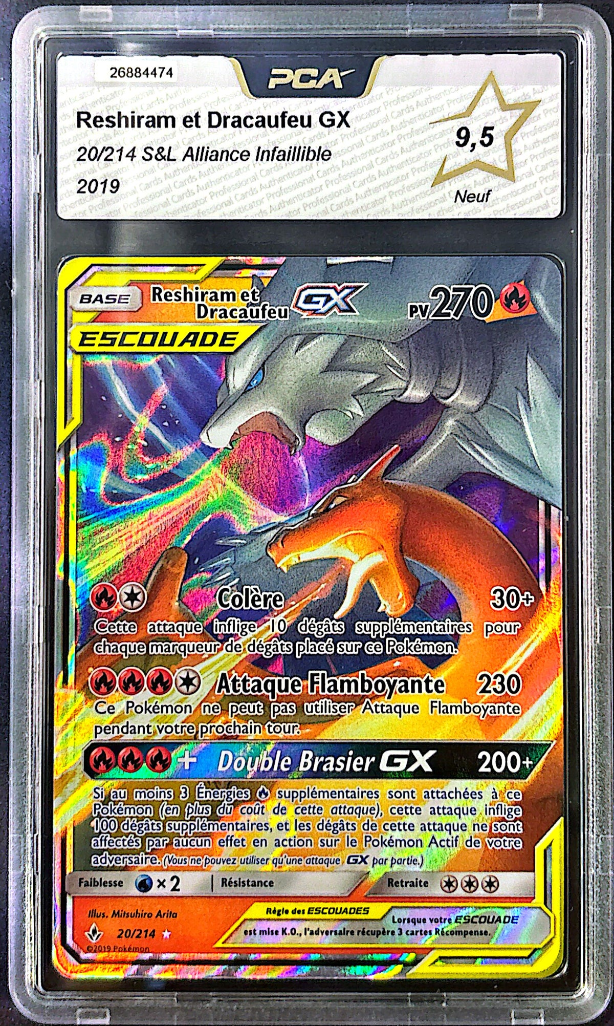 Reshiram et Dracaufeu 20/214 Pca 9,5