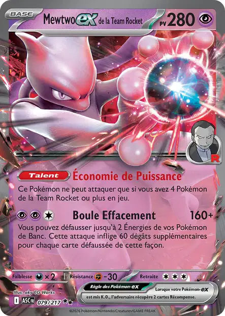 Mewtwo ex de la Team Rocket 079/217 Héros Transcendants