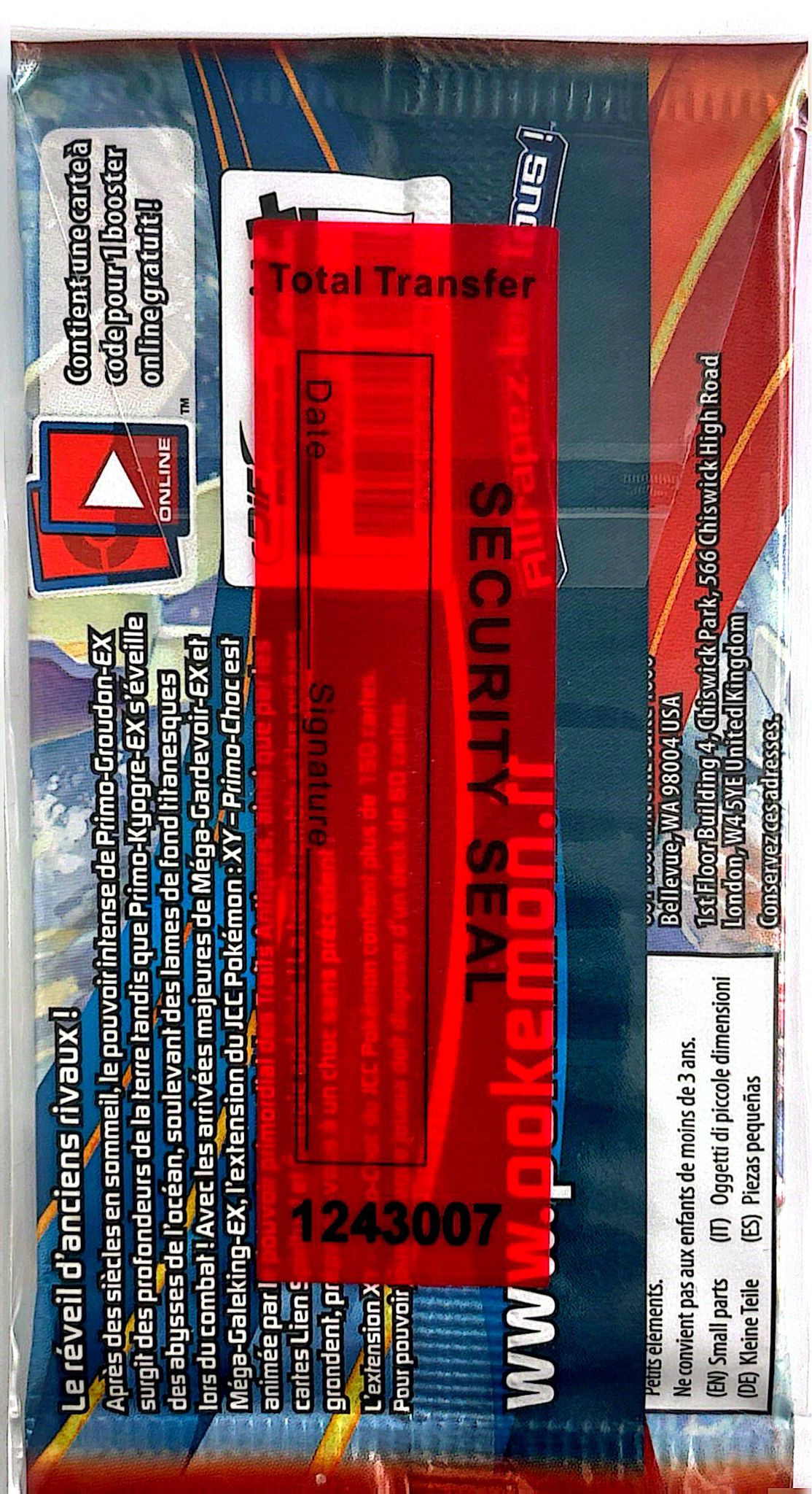 Booster XY Primo-Choc Kyogre *