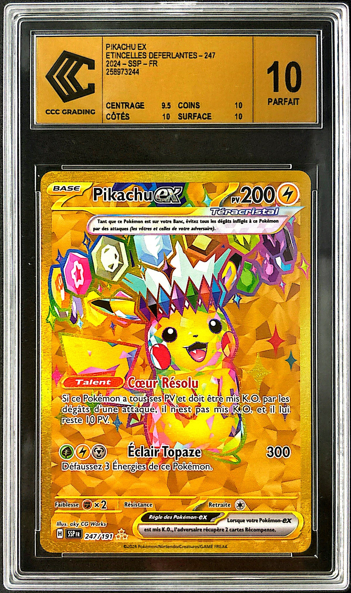 Pikachu 247/191 Etincelles deferlantes CCC 10 GOLD