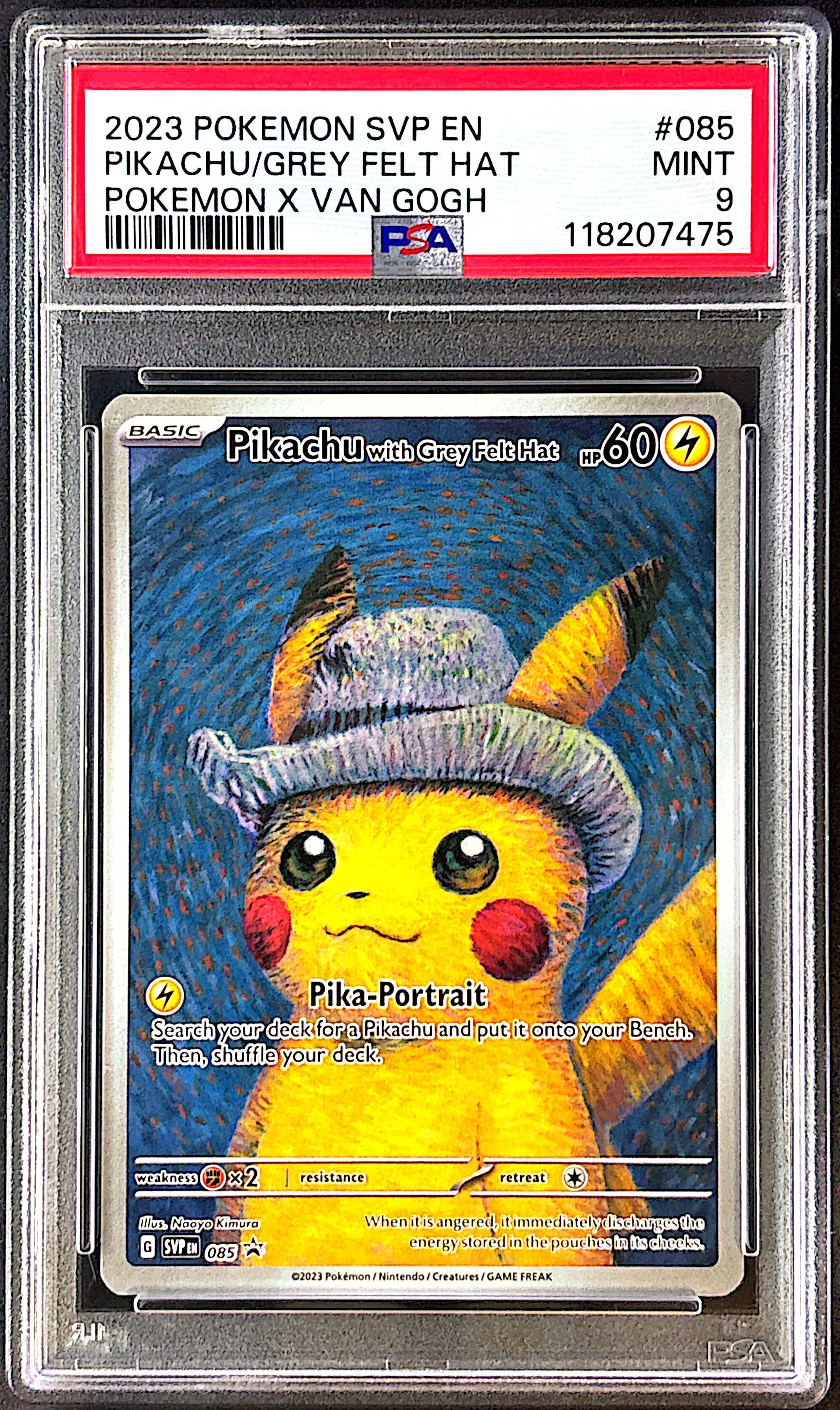Pikachu Grey Felt hat PSA 9