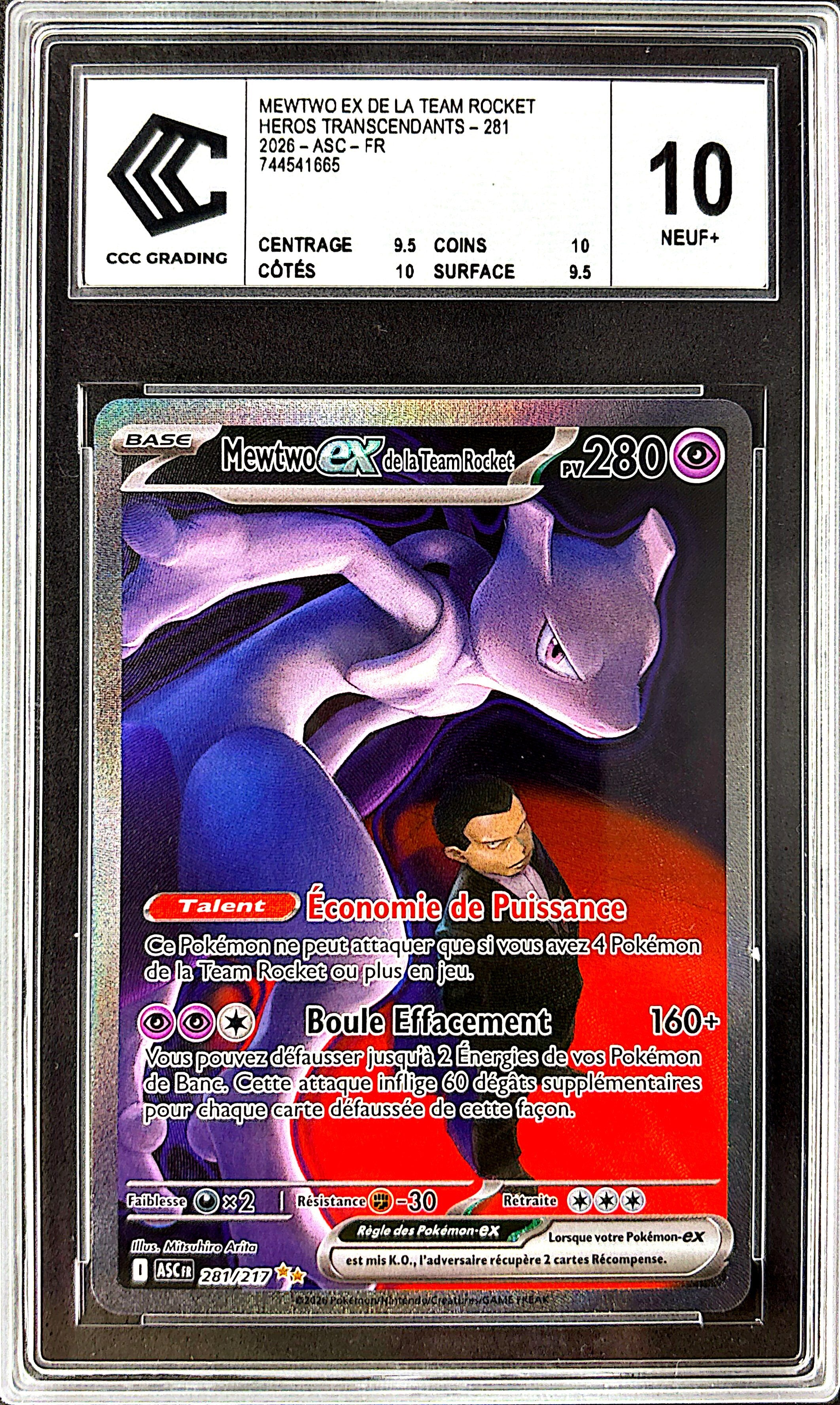 Mewtwo EX de la Team Rocket 281/217 Héros Transcendants | CCC 10