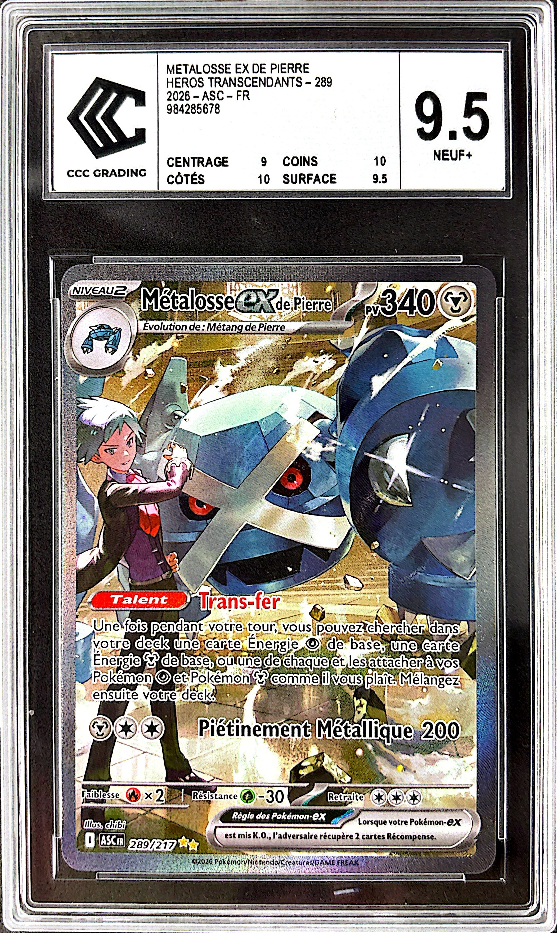 Métalosse EX de Pierre 289/217 Héros Transcendants | CCC 9,5