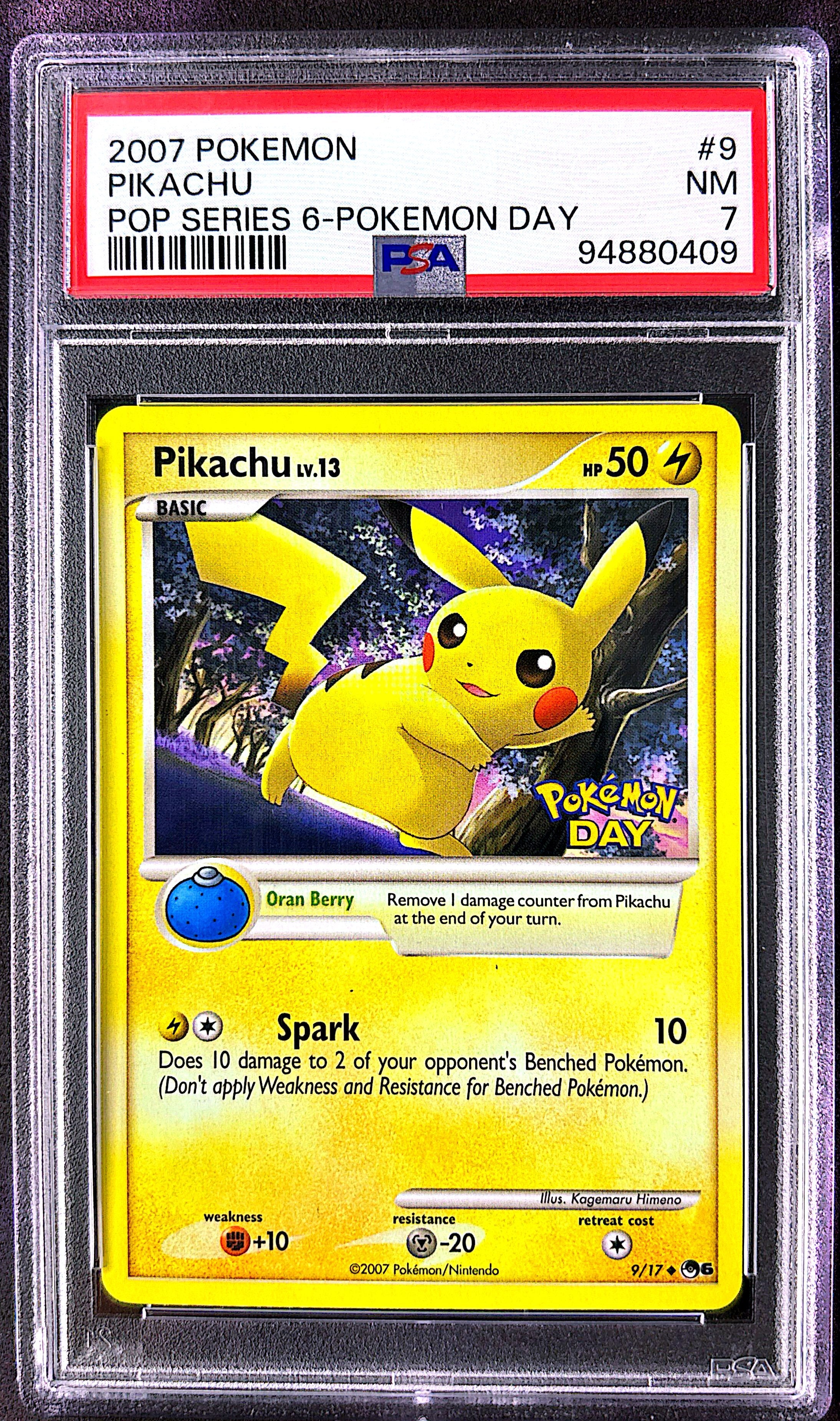 Pikachu Pokemon Day 9/17 Pop 6 | PSA 7