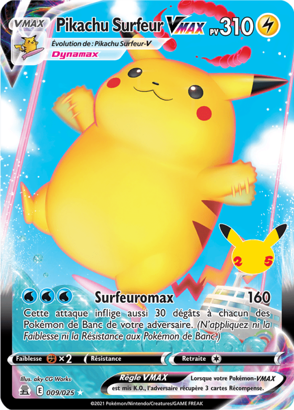 Pikachu Surfeur-VMAX 9/25 - Célébrations