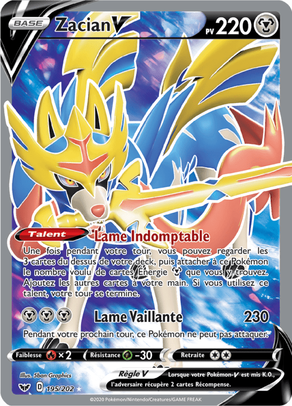 Zacian-V 195/202 - Épée et Bouclier