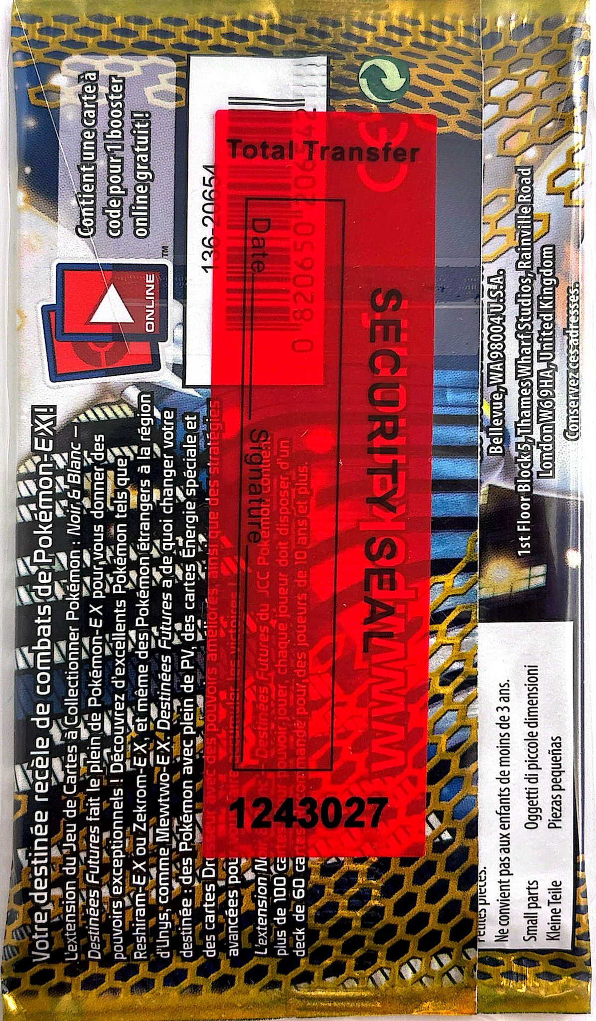 Booster Destinées Futures Reshiram *