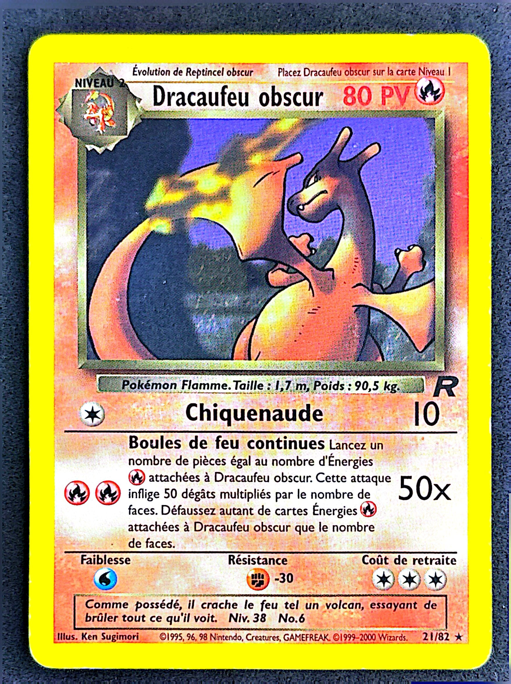 Dracaufeu obscur 21/82 Team rocket  | EXC