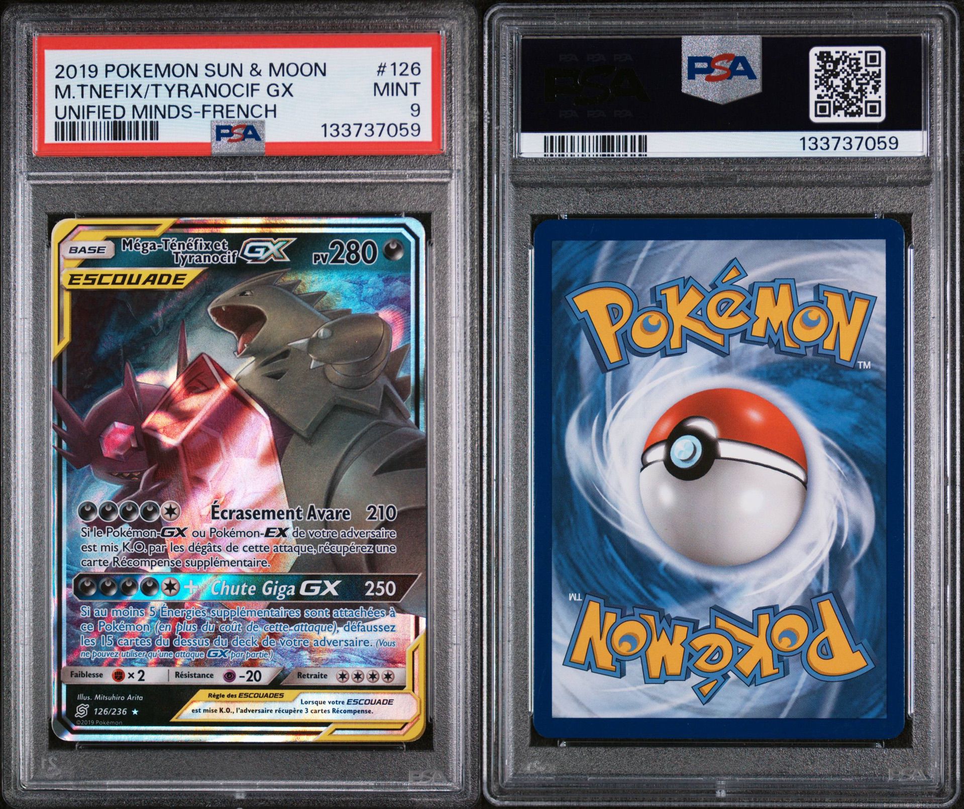 Mega Tenefix et Tyranocif GX 126/236 PSA 9