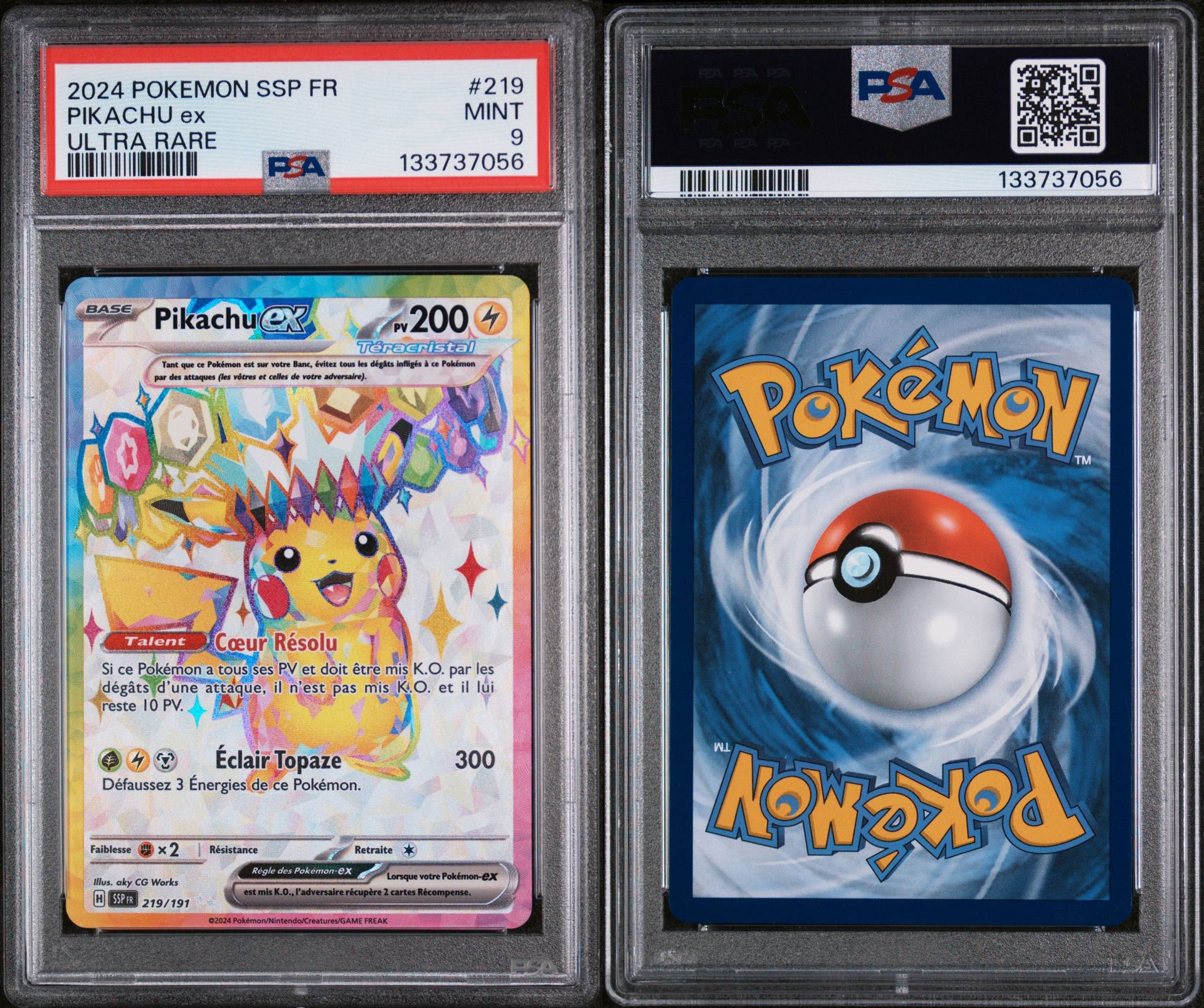 Pikachu EX 219/191 PSA 9