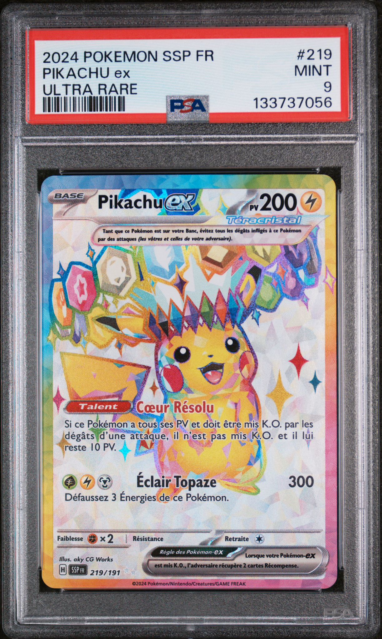 Pikachu EX 219/191 PSA 9