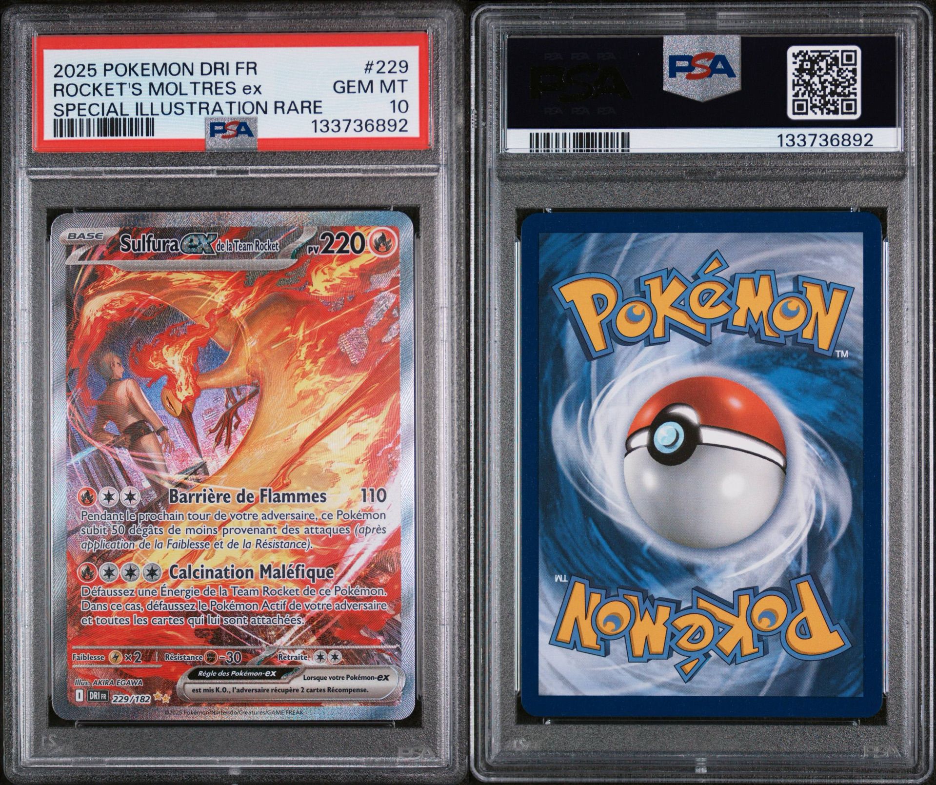 Sulfura EX de la Team Rocket 229/182 PSA 10