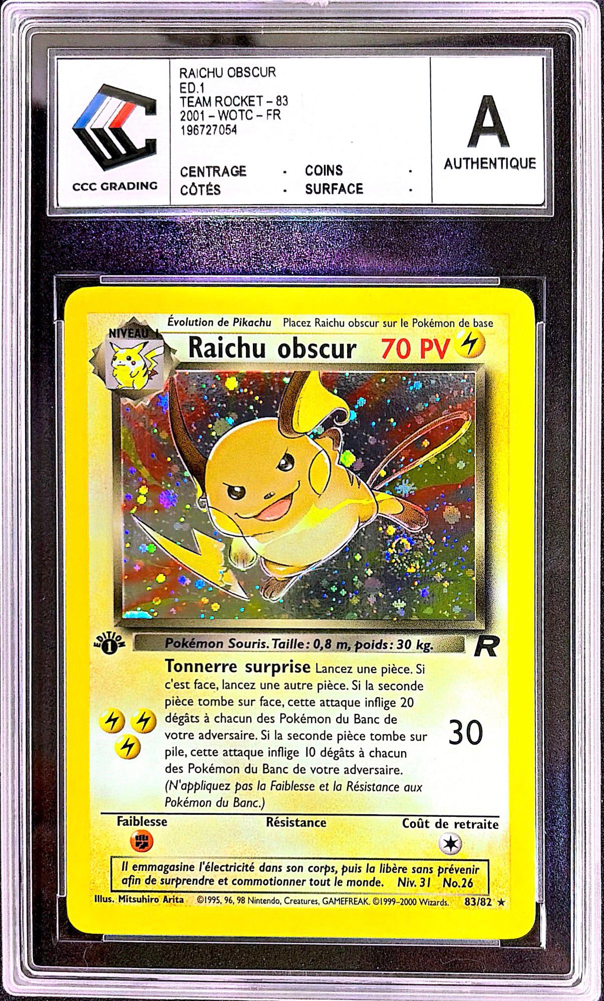 Raichu obscur 83/82 ED1 – CCC Authentique
