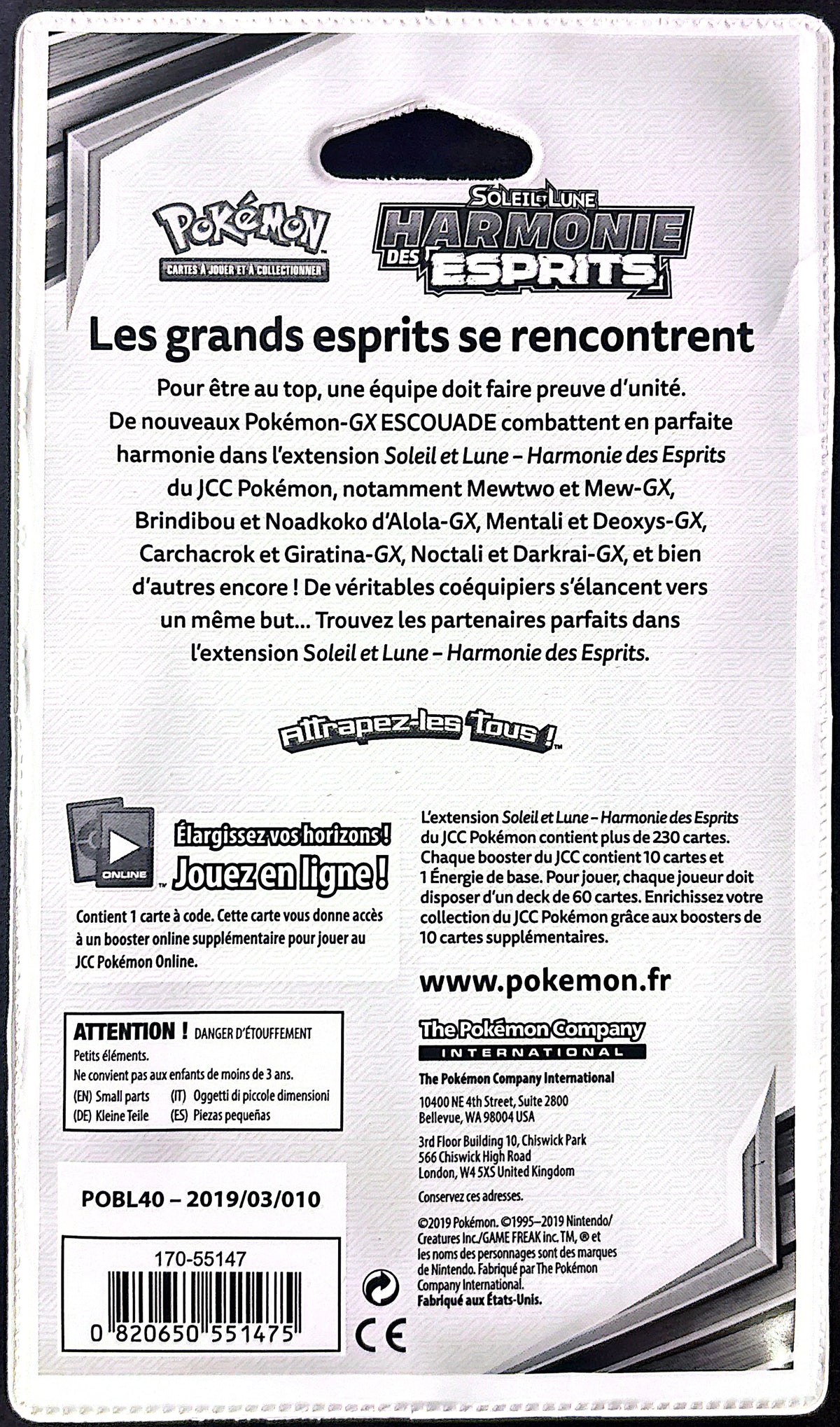 Blister Harmonies des esprits - Mew et Mewtwo