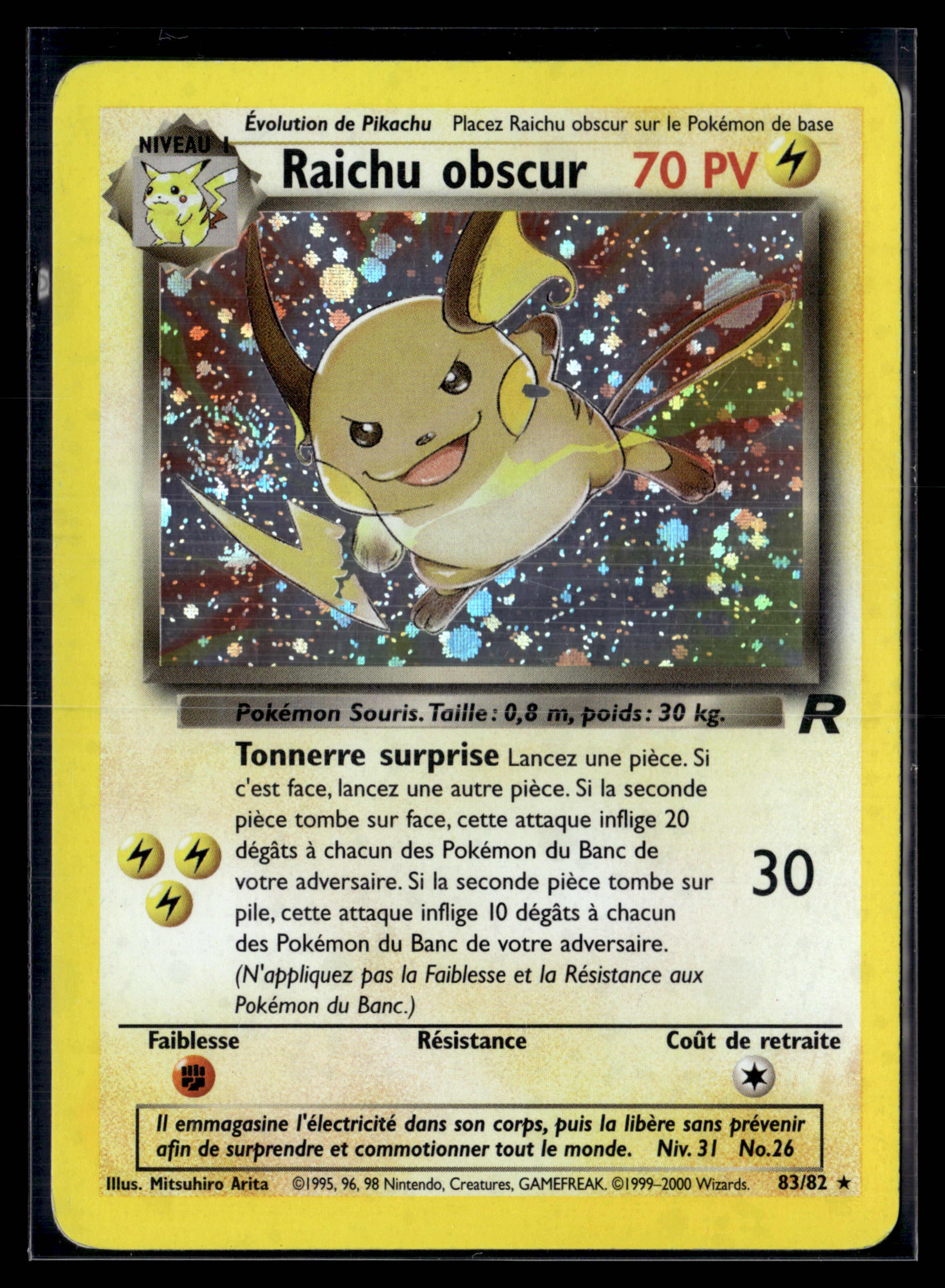 Raichu obscur 83/82 - Team Rocket  - EXC+