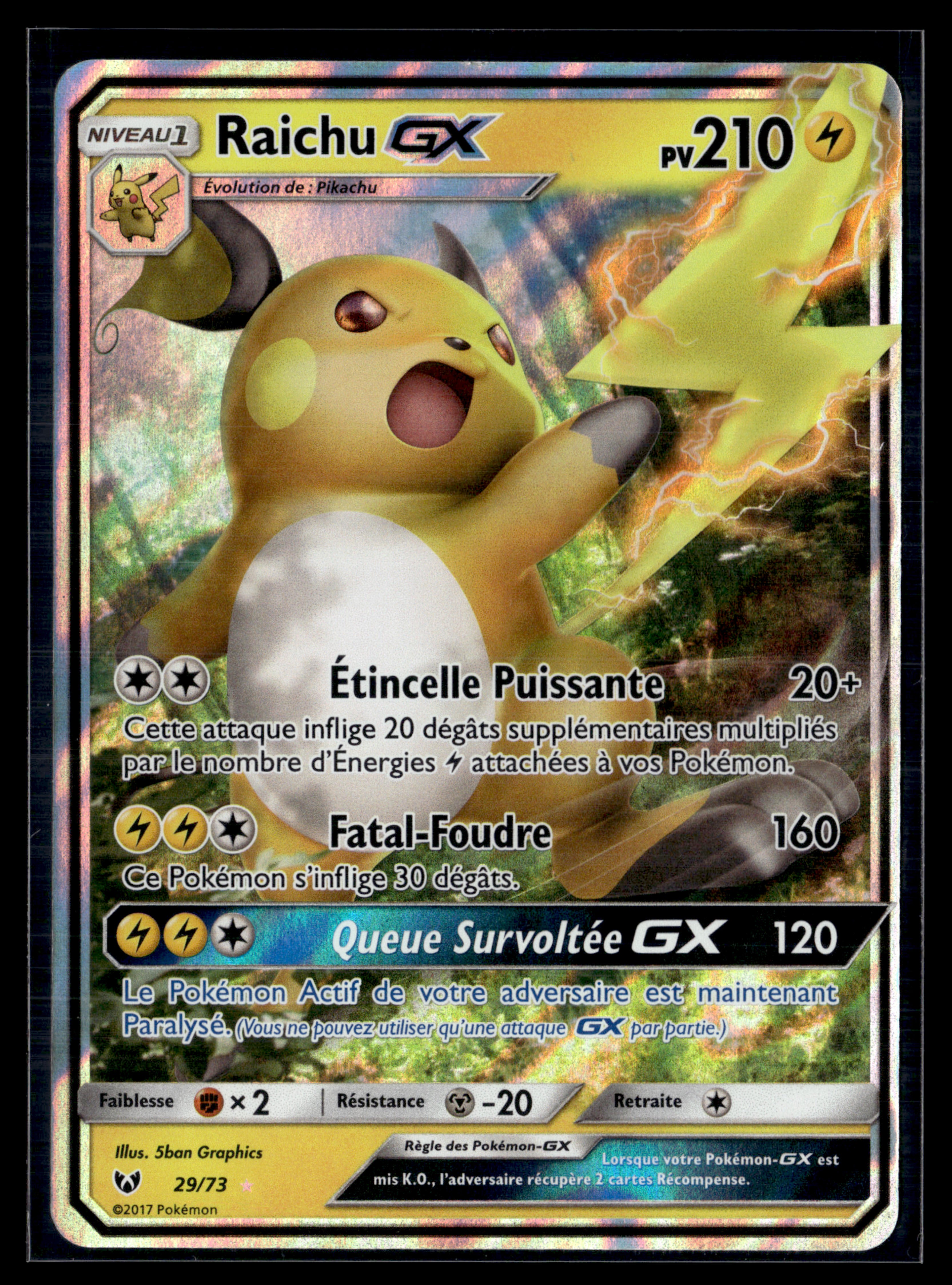 raichu GX 29/73 Légendes brillantes – Mint