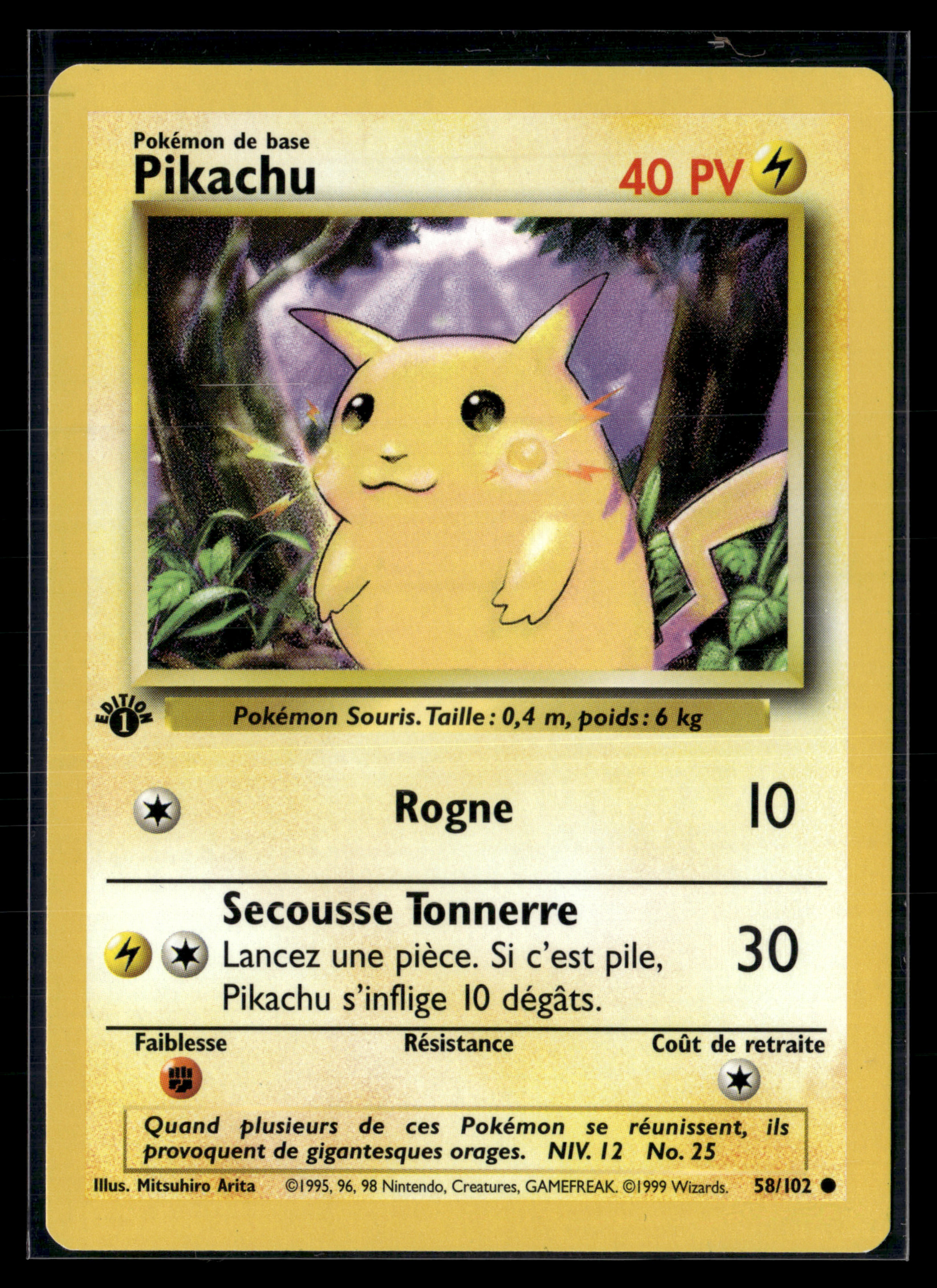 Pikachu 58/102 Set de base ED1 – NM