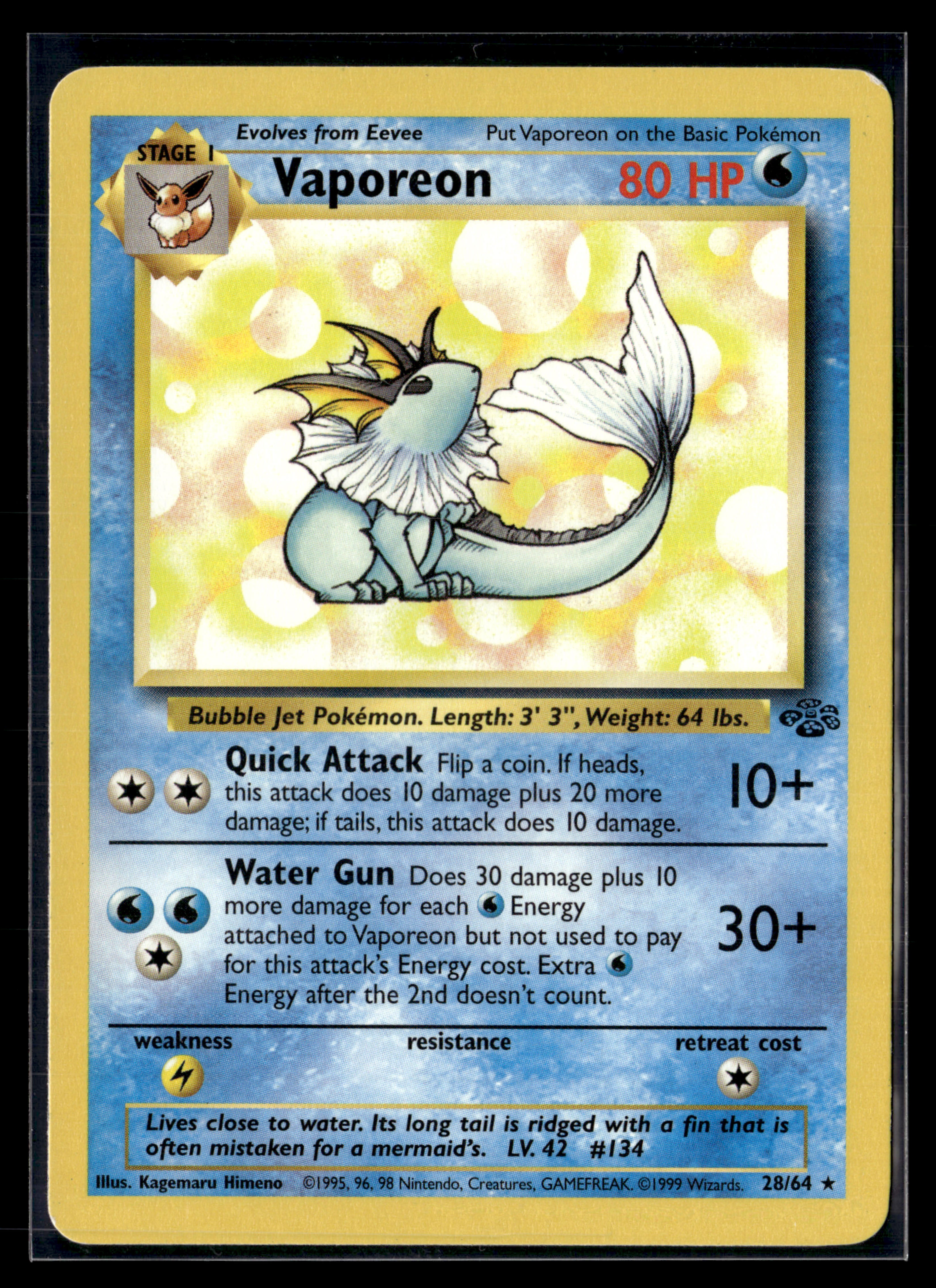 Vaporeon 28/64 Jungle  | NM
