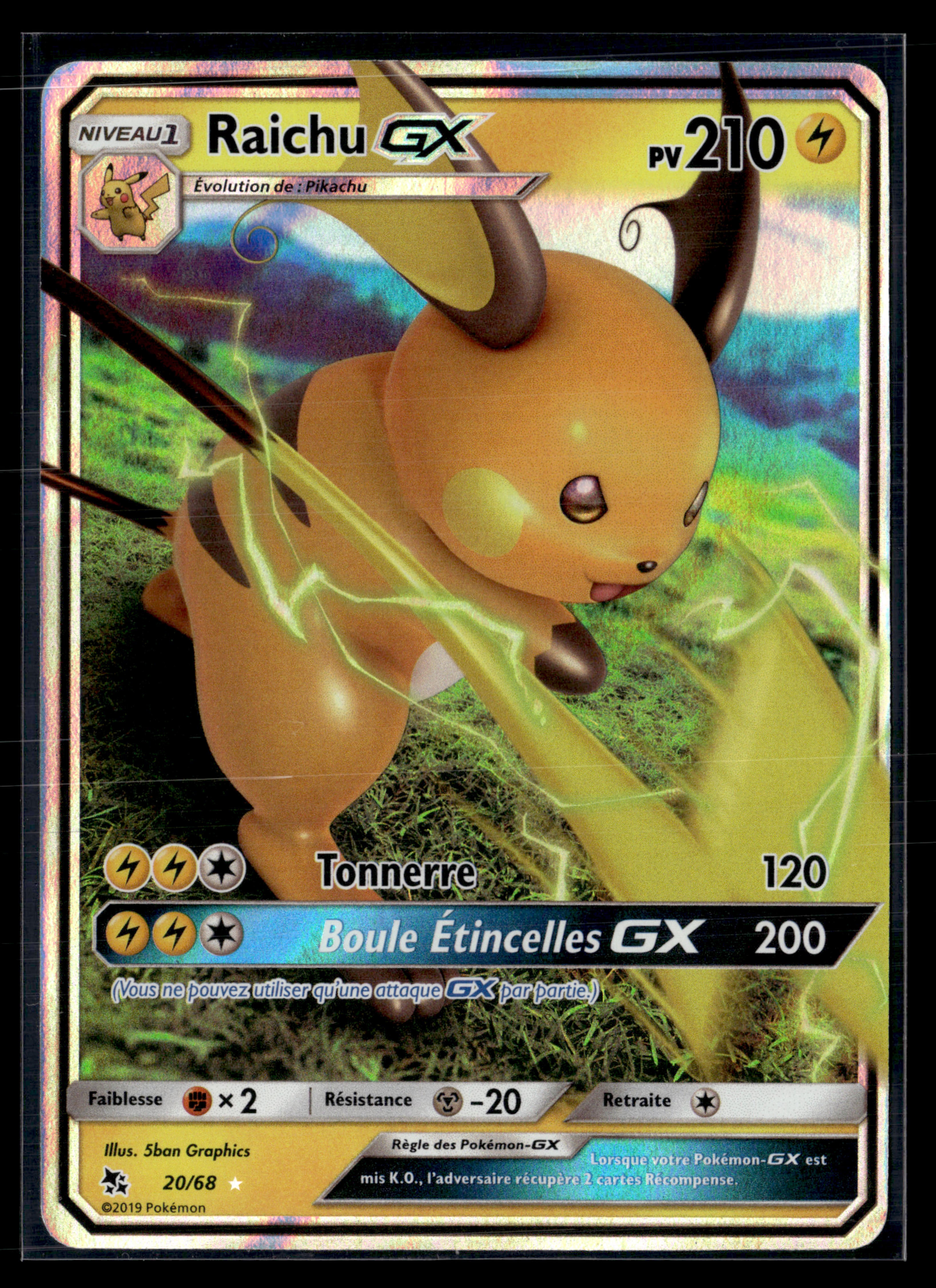 Raichu GX 20/68 - Destinées Occultes | NM