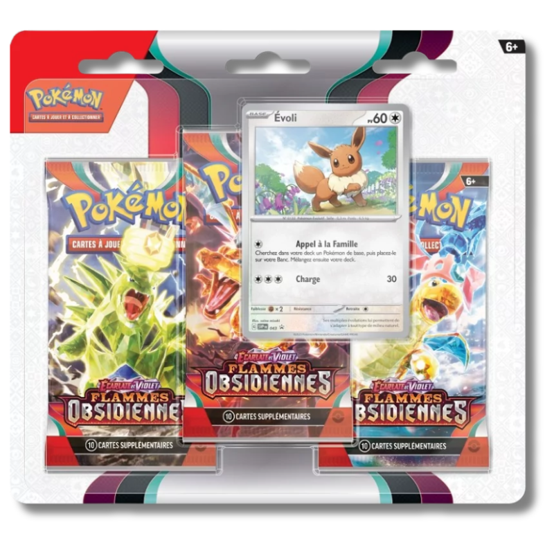 Tripack Pokémon EV3 Flammes Obsidiennes – Évoli